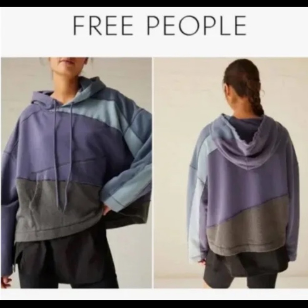 Free People Movement All Or Nothing Hoodie / Deep Sea Combo Size M NWT